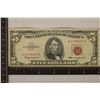 Image 1 : 1963 US $5 RED SEAL NOTE