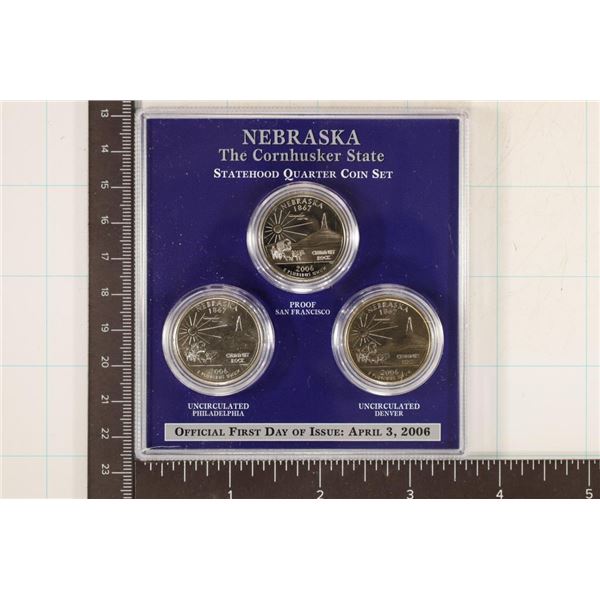 2006-P/D/S NEBRASKA STATE QUARTER SET OFFICIAL