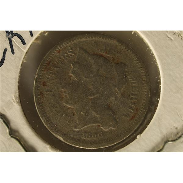 1866 US THREE CENT PIECE (NICKEL)