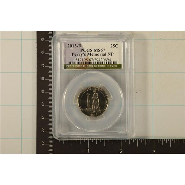 2013-D PERRY'S MEMORIAL N.P. QUARTER PCGS MS67