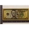 Image 1 : GOLD FOIL REPLICA OF A 2009 US $5 FRN. CRISP UNC