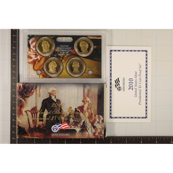 2010 US PRESIDENTIAL DOLLAR 4 COIN PF SET WITH BOX