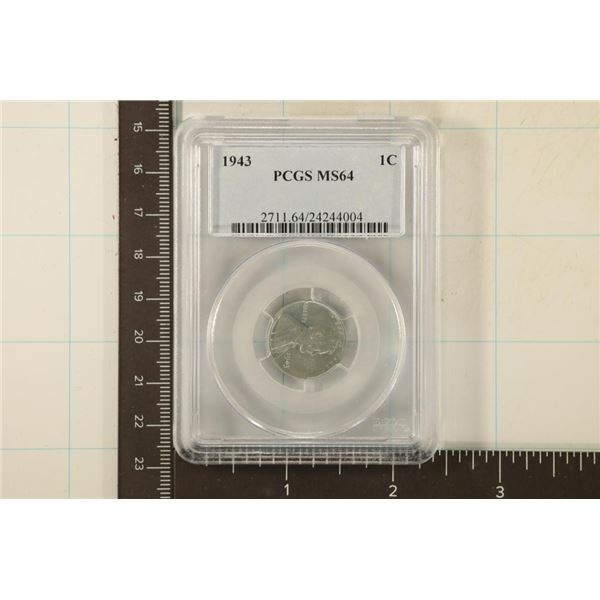1943 LINCOLN STEEL WAR CENT PCGS MS64