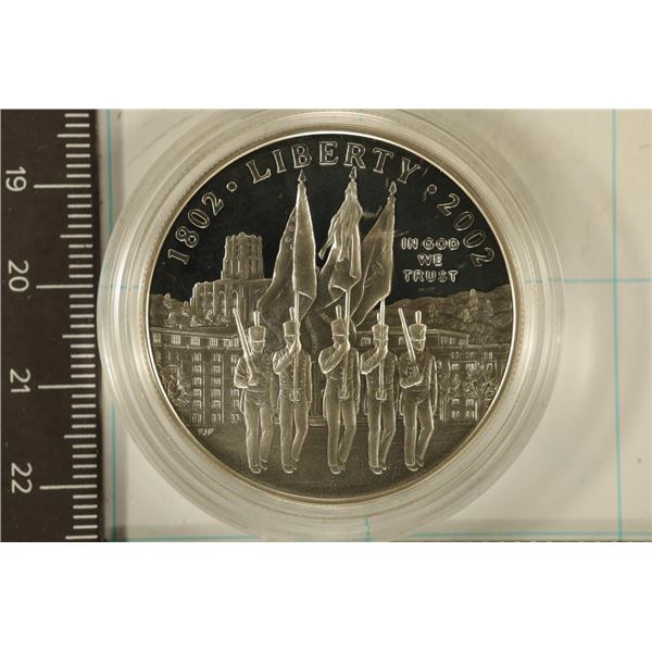 2002-W WEST POINT PROOF US SILVER DOLLAR IN HARD
