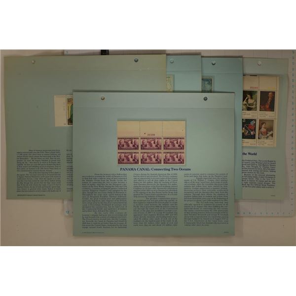 6 BLOCKS OF UNCANCELLED US POSTAGE BLOCKS: