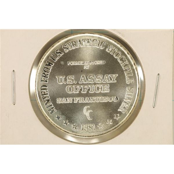 1 TROY OZ .999 FINE SILVER UNC ROUND US ASSAY