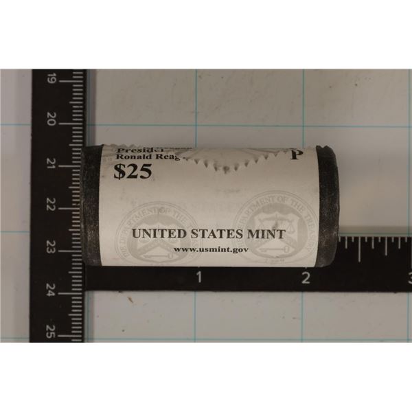 SOLID DATE $25 ROLL OF 2016-P PRESIDENTIAL DOLLARS