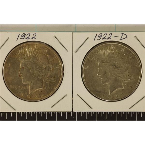 1922 & 1922-D PEACE SILVER DOLLARS