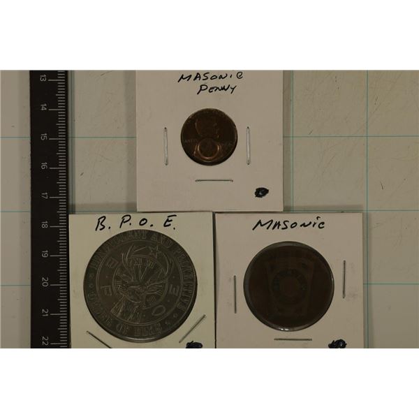 LINCOLN CENT WITH MASONIC POPOUT, MASONIC