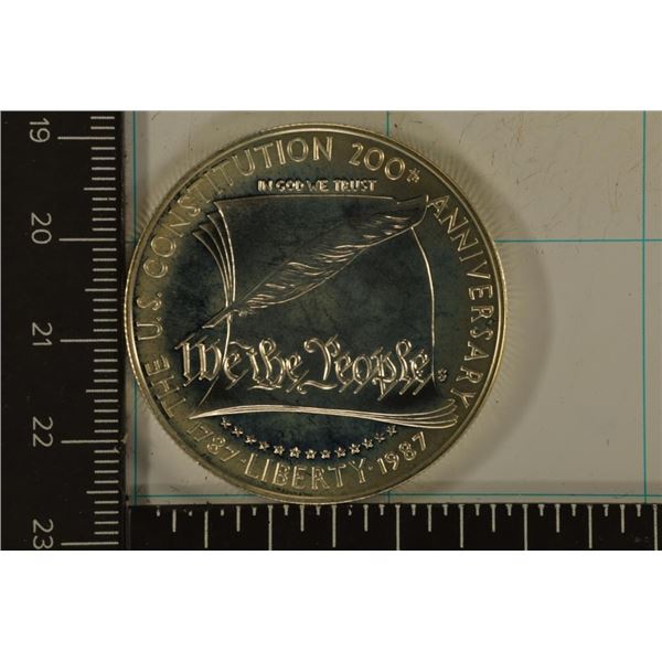 1987 US CONSTITUTION PF SILVER DOLLAR WITH