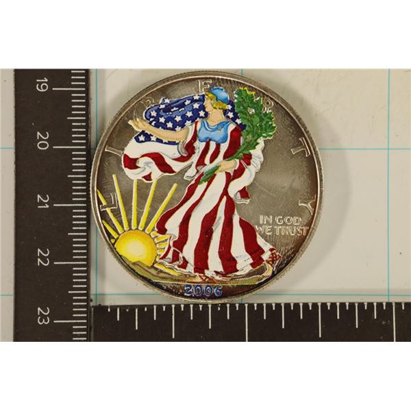 2006 AMERICAN SILVER EAGLE UNC WITH COLORIZED