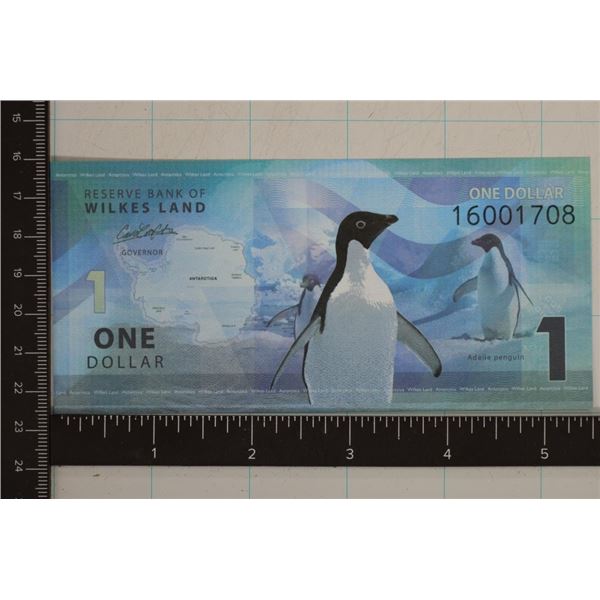 2014 RESERVE BANK OF WILKES LAND $1 CRISP UNC