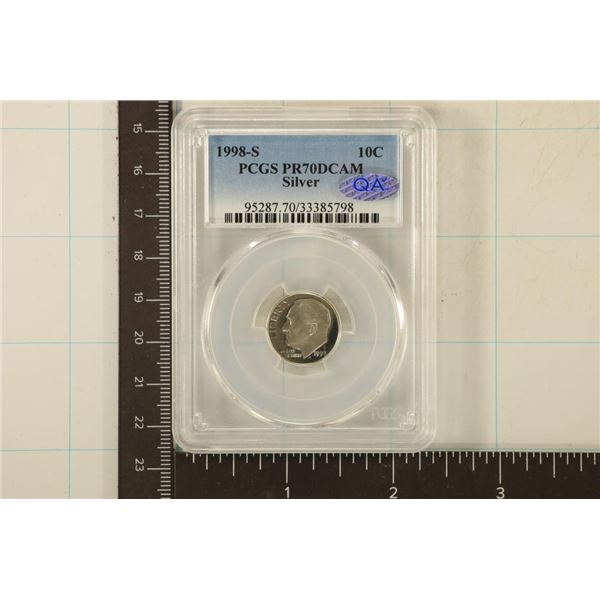 1998-S SILVER ROOSEVELT DIME PCGS PR70 DCAM