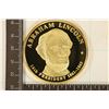 Image 1 : GOLD ELECTROPLATED 1.38 TROY OZ. ABRAHAM LINCOLN