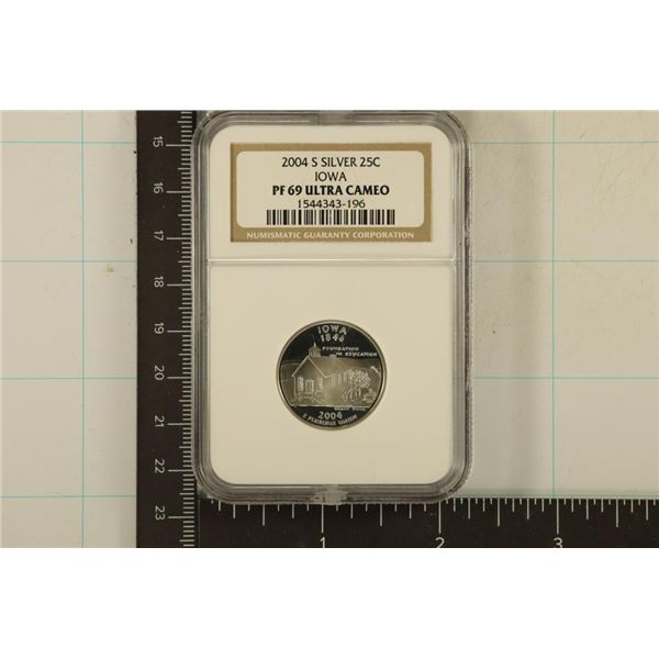 2004-S SILVER IOWA QUARTER NGC PF69 ULTRA CAMEO