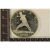 1992-S US BASEBALL PROOF SILVER DOLLAR IN HARD