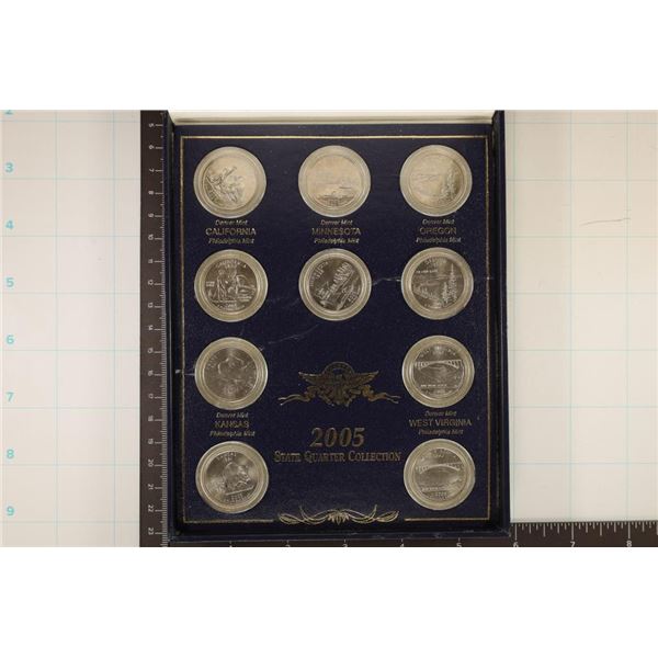 2005 STATE QUARTER P & D UNC SET WITH 10 QUARTERS