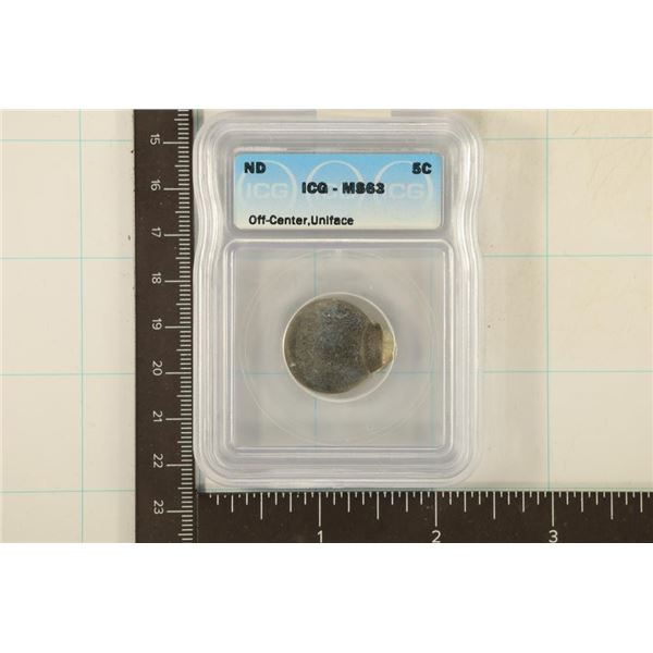 ERROR NO DATE OFF CENTER UNIFACE NICKEL ICG