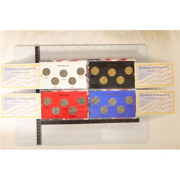 4-US QUARTER SETS IN BOXES & WITH CERTIFICATES