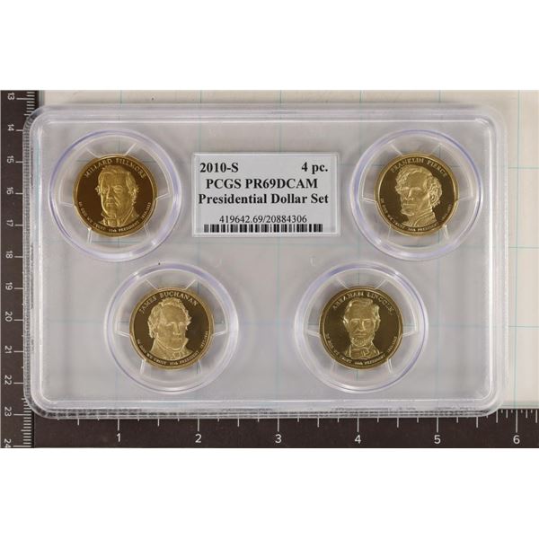 2010-S PRESIDENTIAL 4 COIN DOLLAR SET PCGS PR69