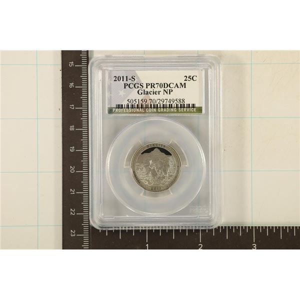 2011-S GLACIER N.P. QUARTER PCGS PR70 DCAM