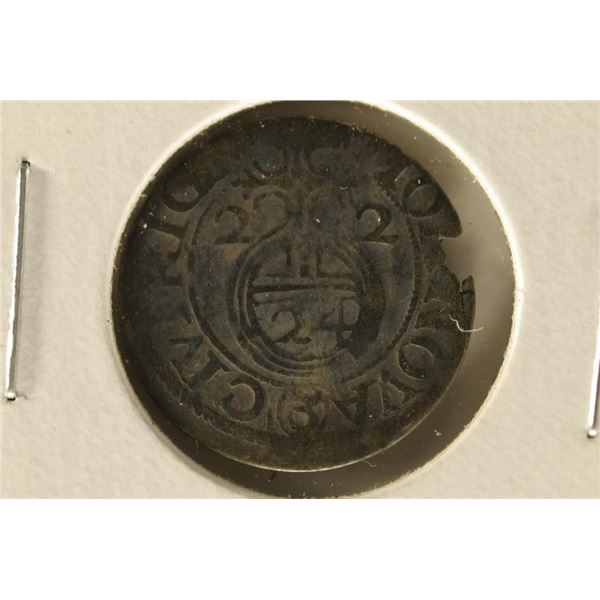 1600'S HAND HAMMERED POLAND SILVER 1/24TH TALER