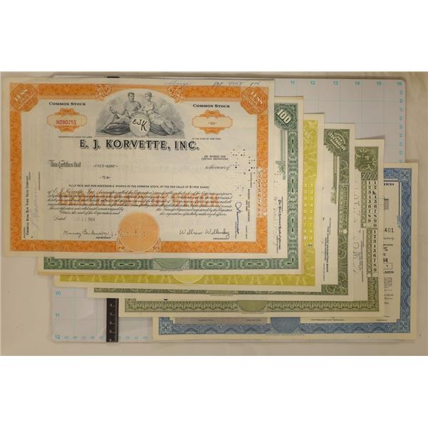 6-VINTAGE STOCK CERTIFICATES