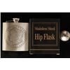 Image 1 : 6 OZ. STAINLESS STEEL HIP FLASK WITH MORGAN $