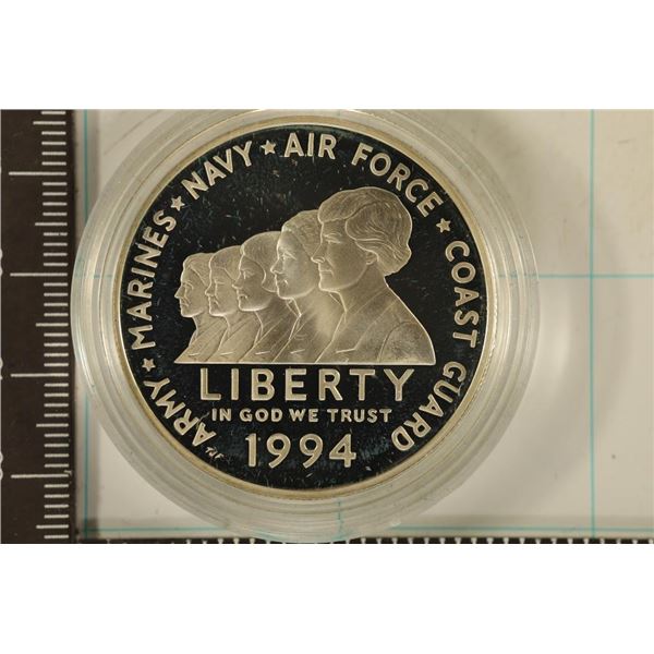 1994-P WOMEN IN THE MILITARY SERVICE US SILVER $