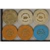 Image 1 : 6 PLASTIC 25 CENT CASINO GAMING TOKENS: