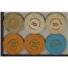 Image 2 : 6 PLASTIC 25 CENT CASINO GAMING TOKENS: