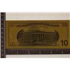 Image 2 : 2009 $10 .999 GOLD FOIL US FANTASY BILL  CRISP UNC