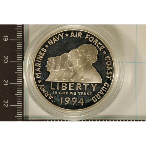 1994-P US PROOF SILVER  "WOMEN IN MILITARY" DOLLAR