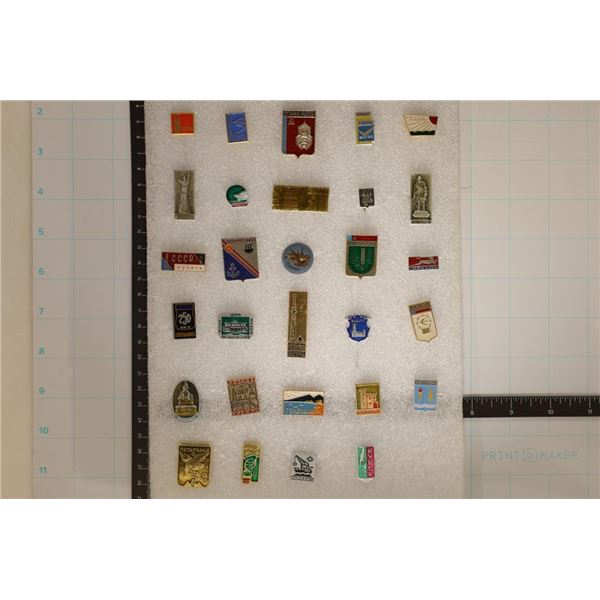 29 RUSSIAN / SOVIET UNION MEMBERS METAL PINS. ALL