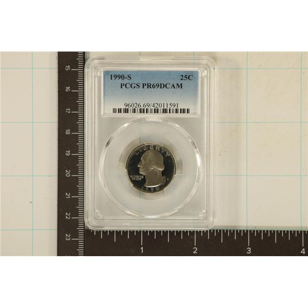 1990-S WASHINGTON QUARTER PCGS PR69 DCAM