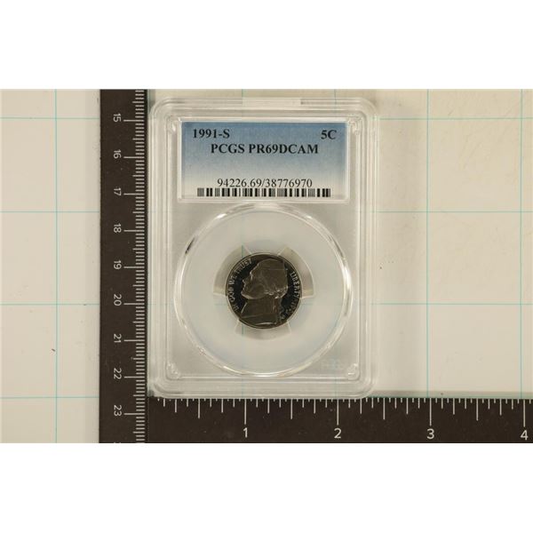 1991-S JEFFERSON NICKEL PCGS PR69 DCAM