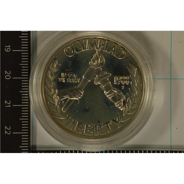 1988-S US PROOF SILVER "OLYMPIAD" DOLLAR IN HARD