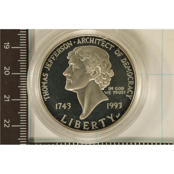 1993-S US PROOF SILVER "THOMAS JEFFERSON 250TH