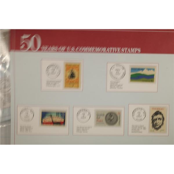 3 PAGES OF US UNCANCELLED STAMPS ON INFO CARDS