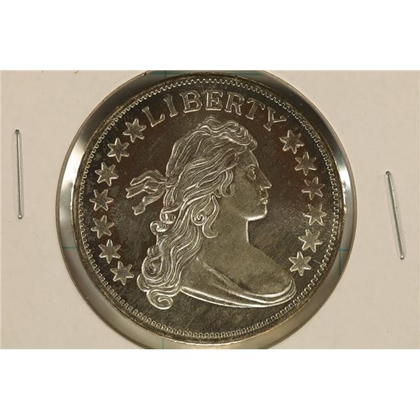 1 TROY OZ .999 FINE SILVER ROUND DRAPED BUST $
