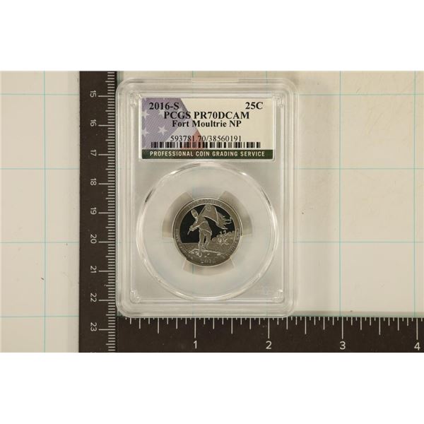 2016-S FORT MOULTRIE N.P. QUARTER PCGS PR70 DCAM