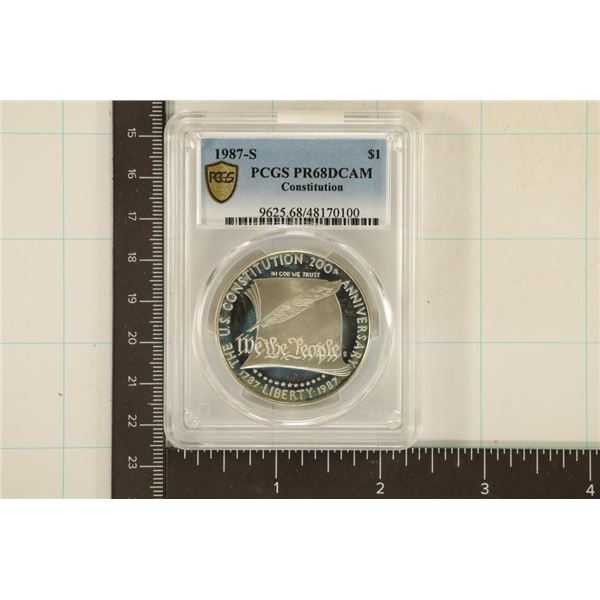 1987-S US CONSTITUTION SILVER DOLLAR PCGS PR68DCAM