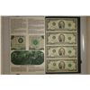 Image 1 : UNCUT SHEET OF 4-1976 US $2 GREEN SEAL BILLS