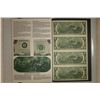 Image 2 : UNCUT SHEET OF 4-1976 US $2 GREEN SEAL BILLS