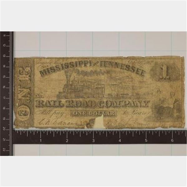 1862 MISSISSIPPI & TENNESSEE RAILROAD COMPANY