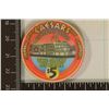 Image 1 : $5 CAESARS CASINO CHIP. 1995 GRAND OPENING "THE