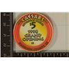 Image 2 : $5 CAESARS CASINO CHIP. 1995 GRAND OPENING "THE