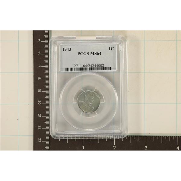 1943 LINCOLN STEEL WAR CENT PCGS MS64
