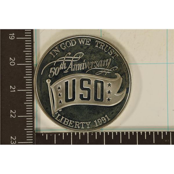 1991-S US PROOF SILVER "USO" DOLLAR IN HARD