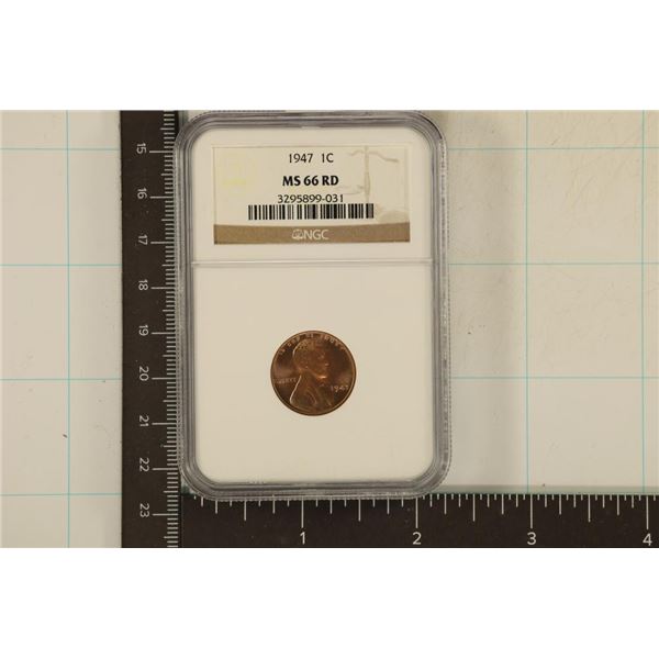 1947 LINCOLN WHEAT CENT NGC MS66RD